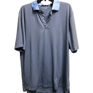 Private Collection Mens Size Large Performance Polo Short Sleeve Striped Golf